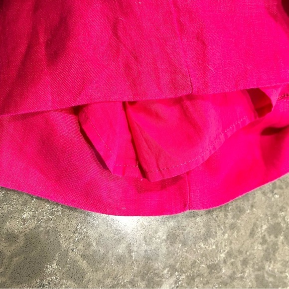 NWT $198 Magaschoni Linen Open Needlework Pintuck Wide Leg Lined Jumpsuit sz S - Picture 14 of 14